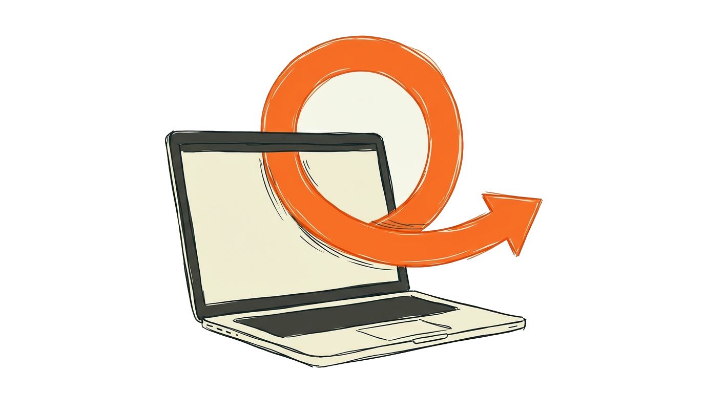 Localhost loopback diagram: een computer die verbinding maakt met zichzelf via IP-adres 127.0.0.1, waarbij de data nooit het systeem verlaat