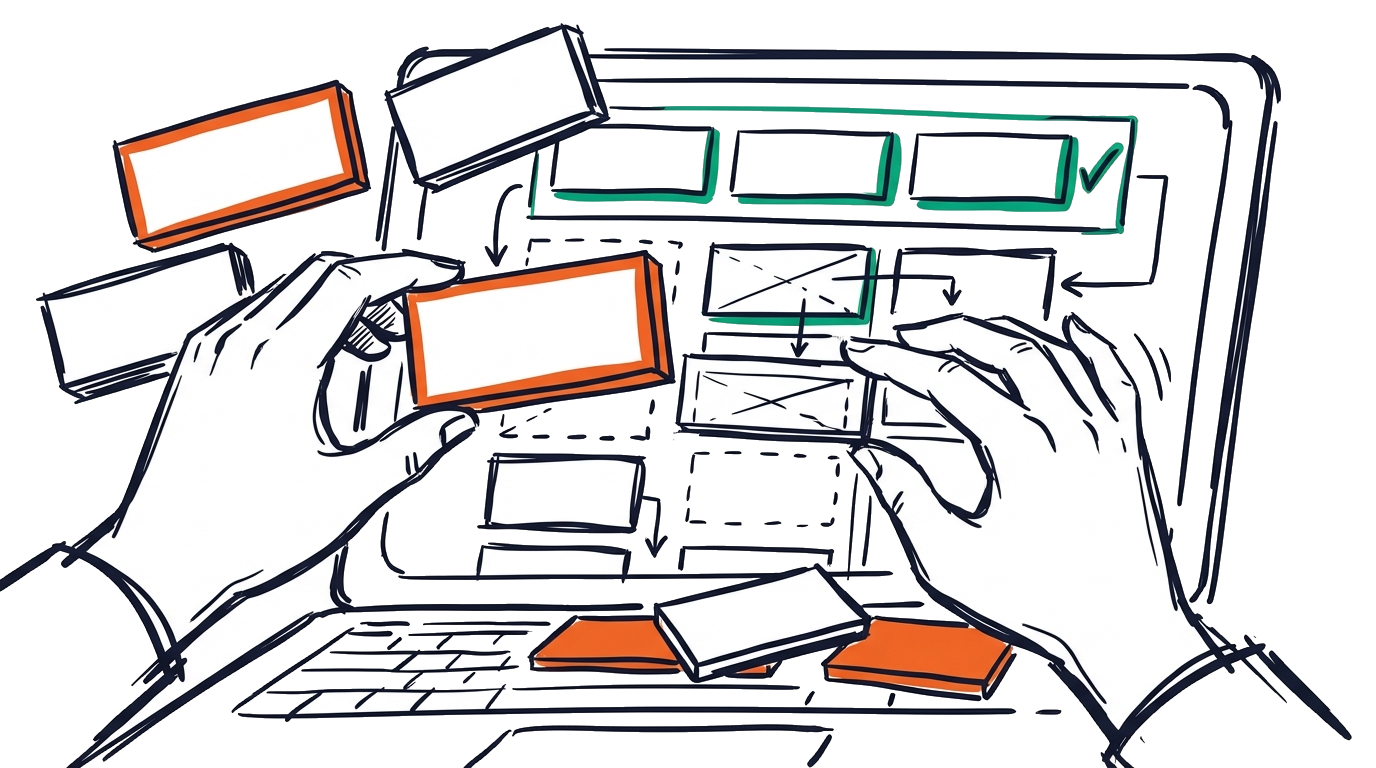 Laptop met teksteditor en notities over website teksten schrijven