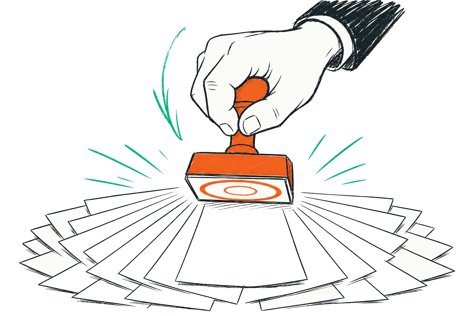 Rubberstempel die meerdere identieke kopieën produceert als metafoor voor WordPress page caching