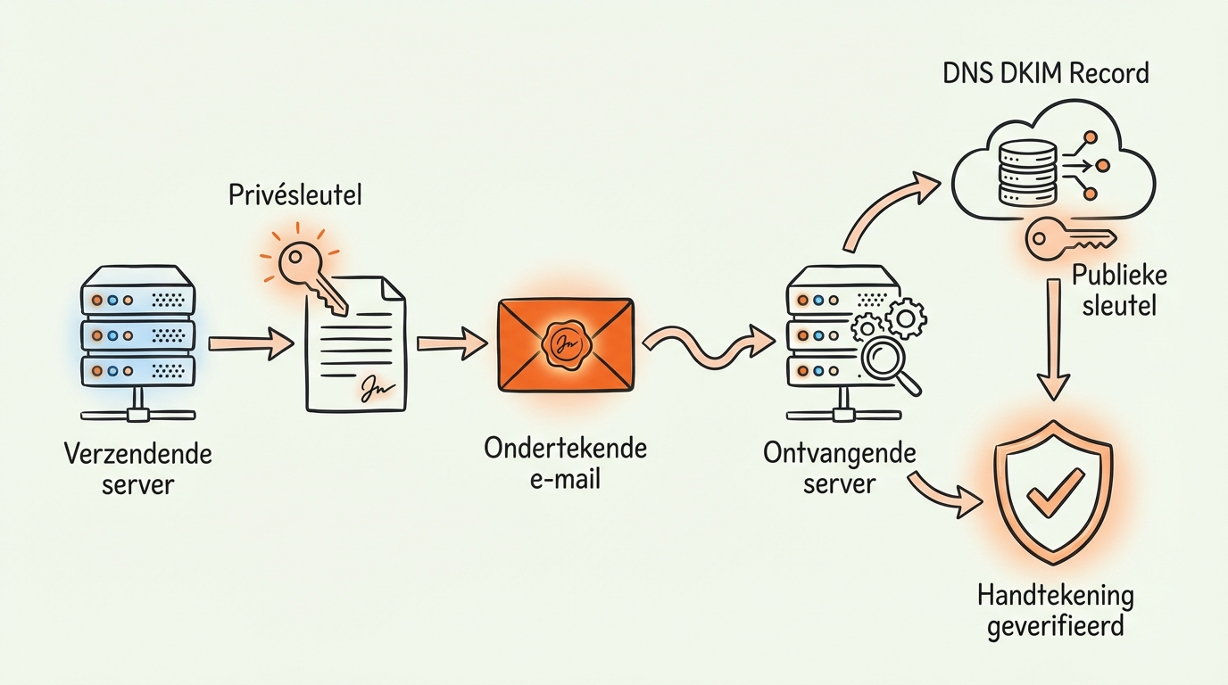 DKIM authenticatie proces diagram