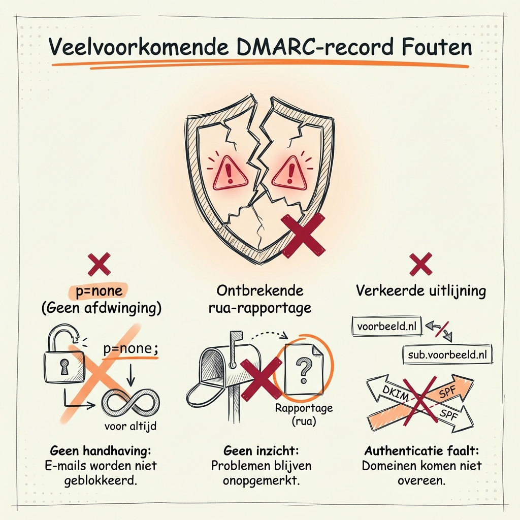 Veelgemaakte DMARC fouten illustratie
