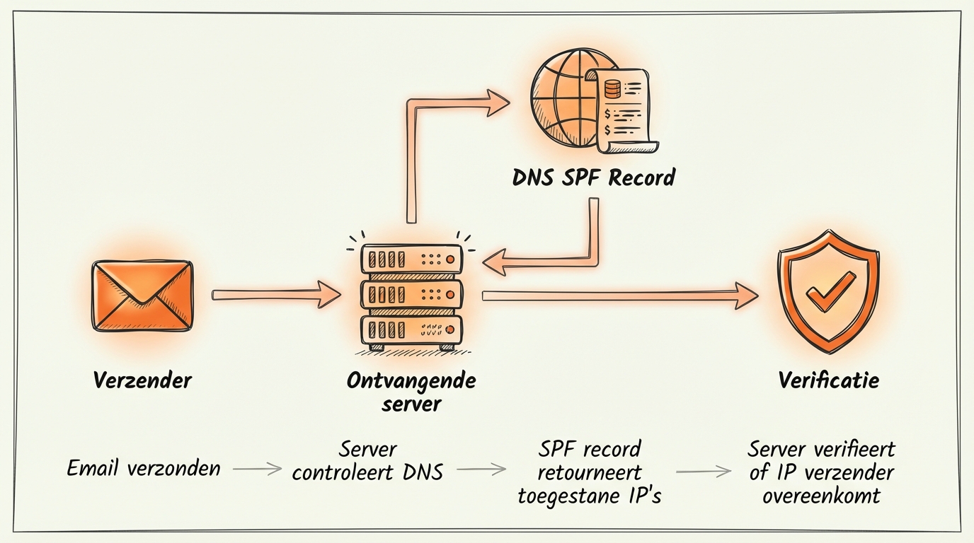 SPF authenticatie proces diagram