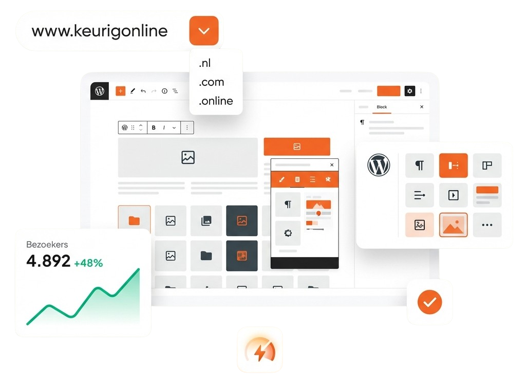 Illustratie webhosting - razendsnel online