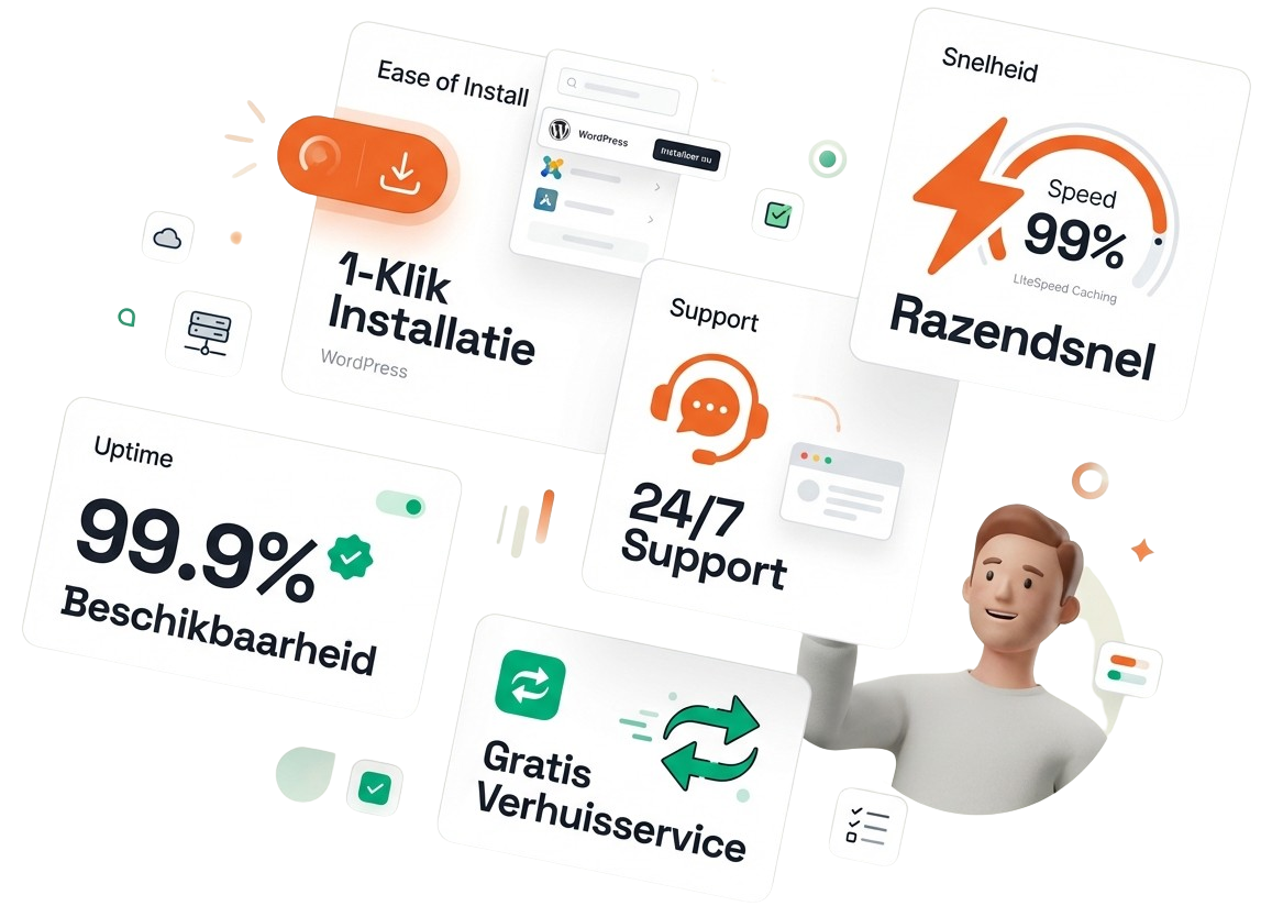 Illustratie webhosting - razendsnel online