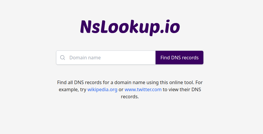 NSLookup.io moderne DNS lookup interface