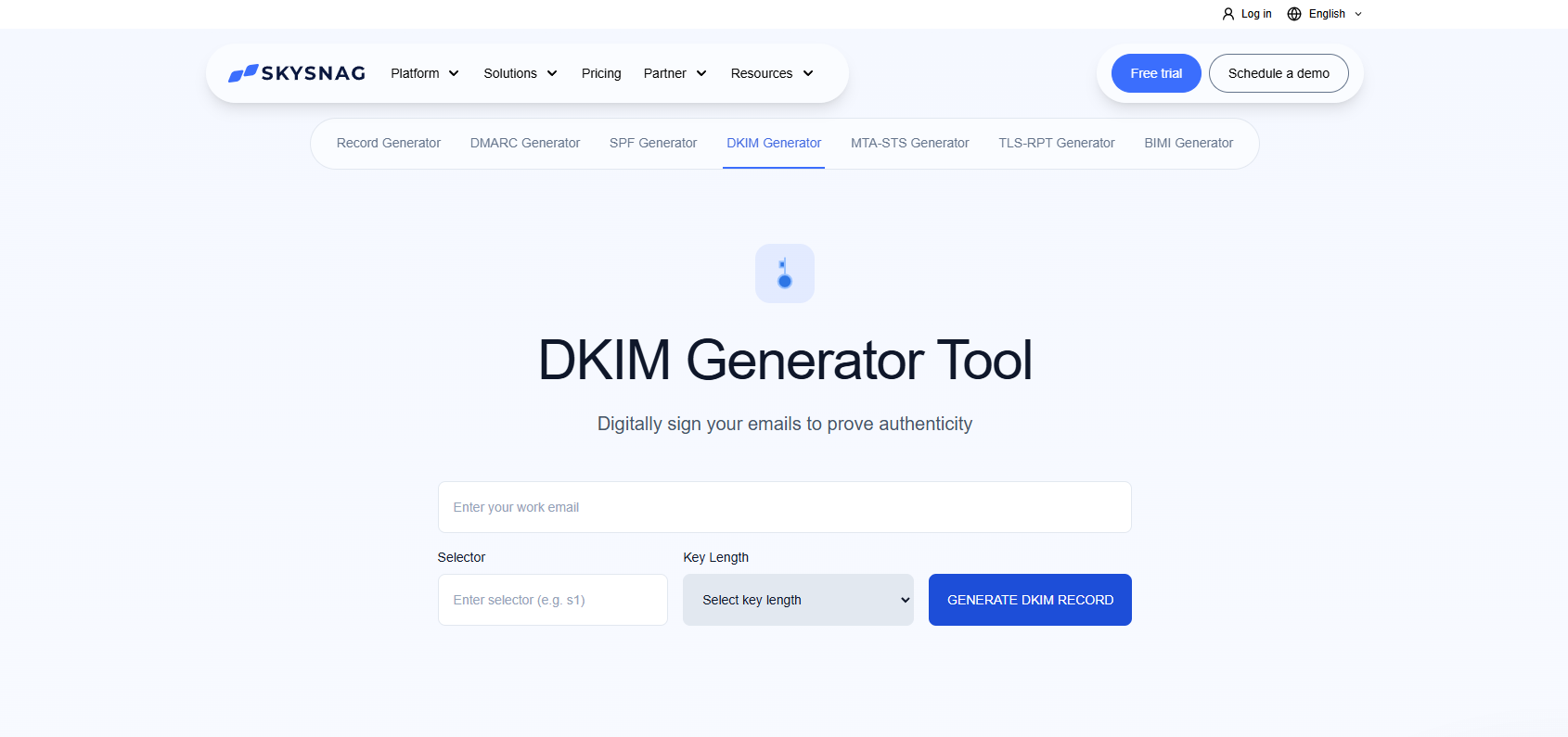 Skysnag DKIM generator met key rotation opties