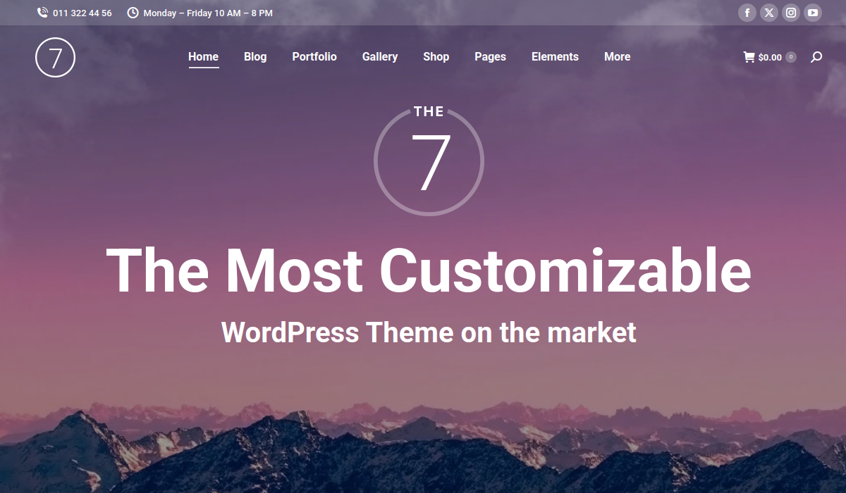 The7 multipurpose WordPress theme op ThemeForest